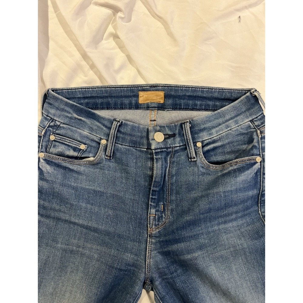 Mother Women's Blue Jeans Size 25 The Looked Ankle Fray Birds Of Paradise - Picture 6 of 15